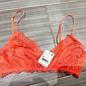 Intimately Free People Lace Bralette – Coral – Size M (NWT)
